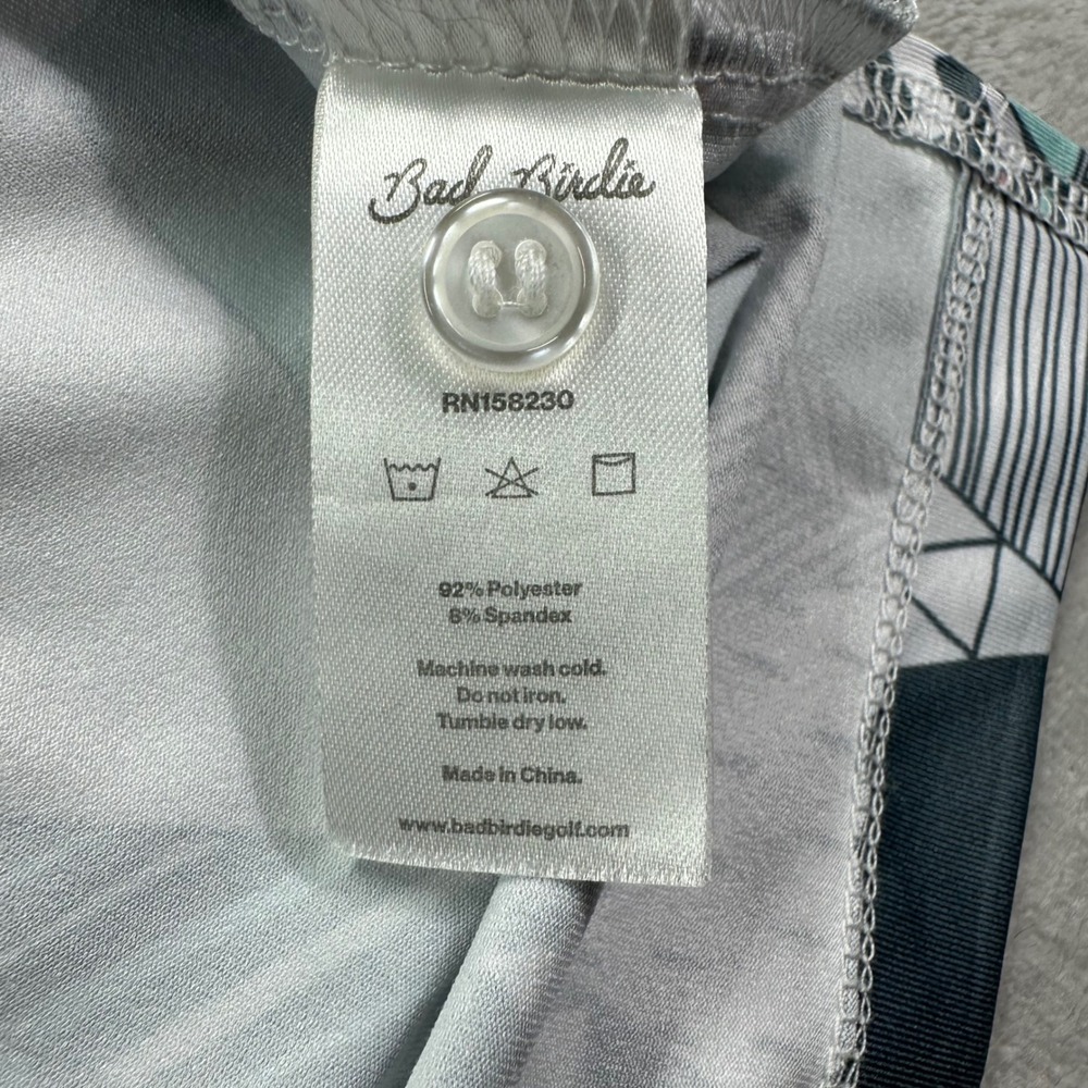Bad Birdie Polo Shirt Mens Medium Multicolor Geometric Triangle Golf Performance - Picture 7 of 11